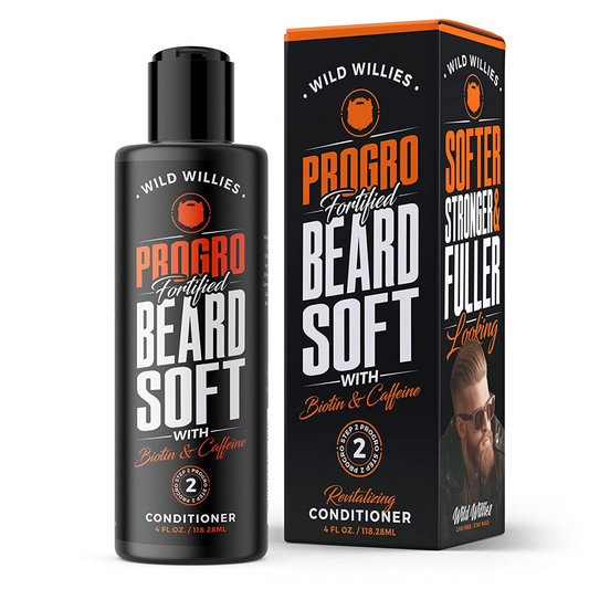 Wild Willies PROGRO Beard Growth & Revitalizing Conditioner Fortified with Biotin & Caffeine ,4oz